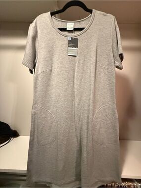 Serra Light Gray Mini Dress with Pockets
